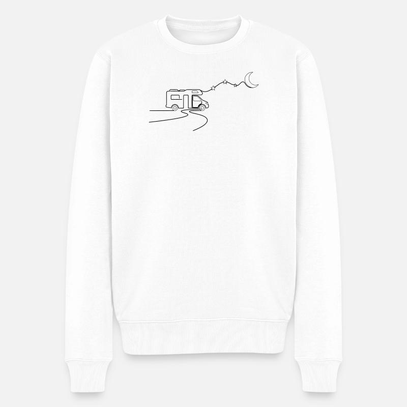 Étoiles de camping-car lune - Pull Premium bio Homme - blanc