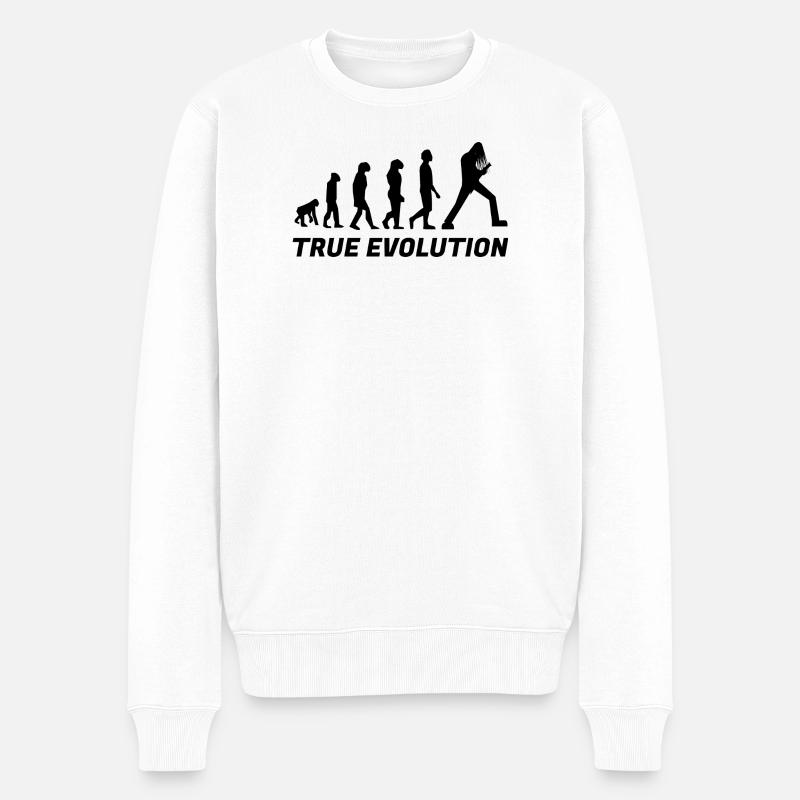 Wahre Entwicklung - Männer Premium Bio Pullover - Weiß