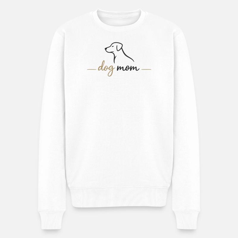 Hundemama Silhouette Grafik - Männer Premium Bio Pullover - Weiß