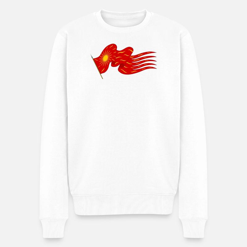 Oriflamme – Sonne auf Feuerflagge - Männer Premium Bio Pullover - Weiß