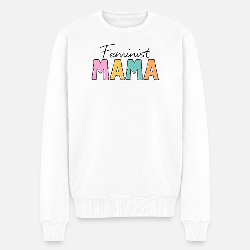 Feministin Mama - Männer Premium Bio Pullover - Weiß