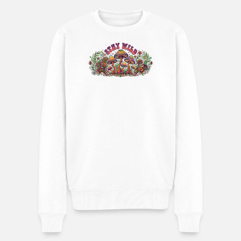 Champignons Stay Wild - Pull Premium bio Homme - blanc