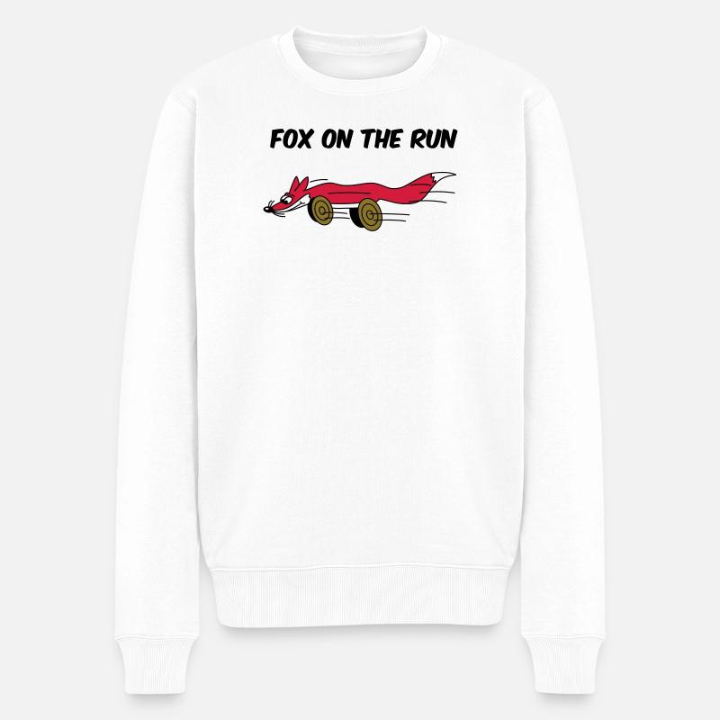 fox on the run - Männer Premium Bio Pullover - Weiß