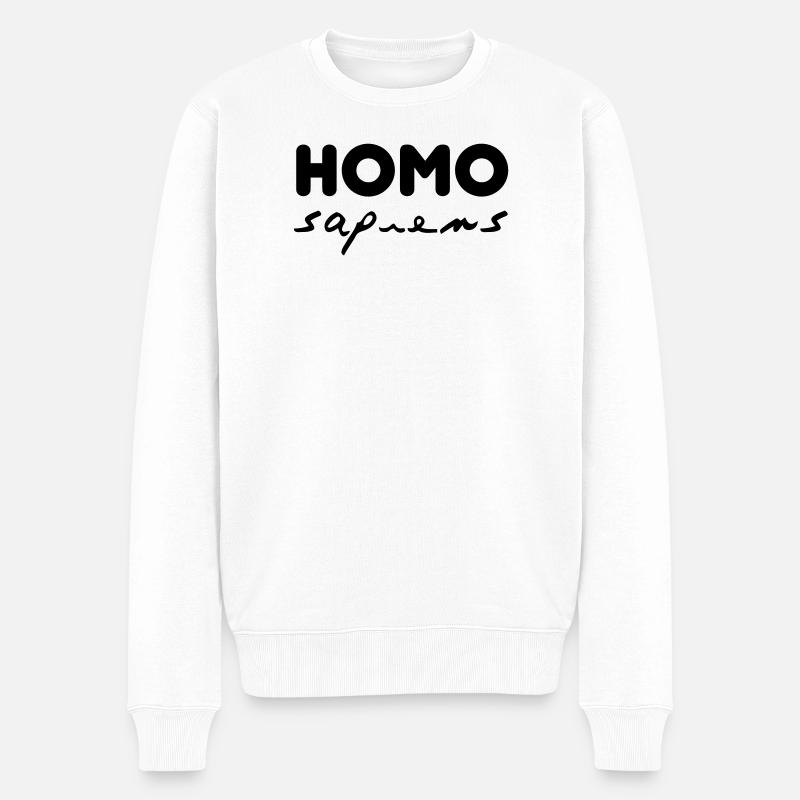 homo sapiens - Männer Premium Bio Pullover - Weiß