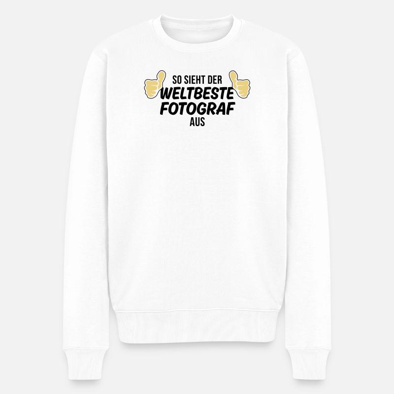 der weltbeste fotograf - Männer Premium Bio Pullover - Weiß