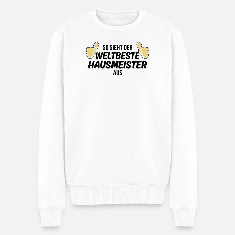 der weltbeste hausmeister - Männer Premium Bio Pullover - Weiß