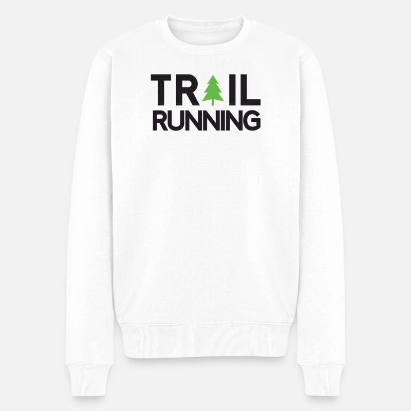 Trailrunning - Männer Premium Bio Pullover - Weiß