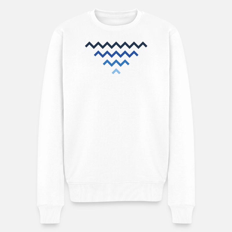 Wellen - Männer Premium Bio Pullover - Weiß