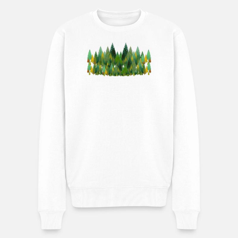 trees and trees and trees - Männer Premium Bio Pullover - Weiß