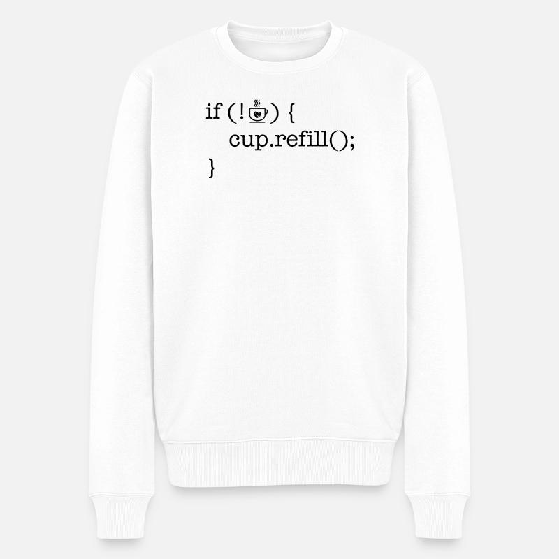 Coffee code software developer humor - Men's Premium Organic Jumper - white