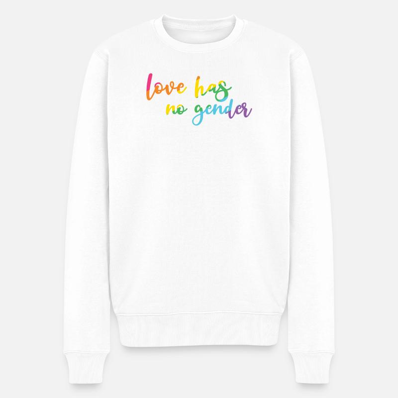 Pride Month - Liebe hat kein Geschlecht - Männer Premium Bio Pullover - Weiß