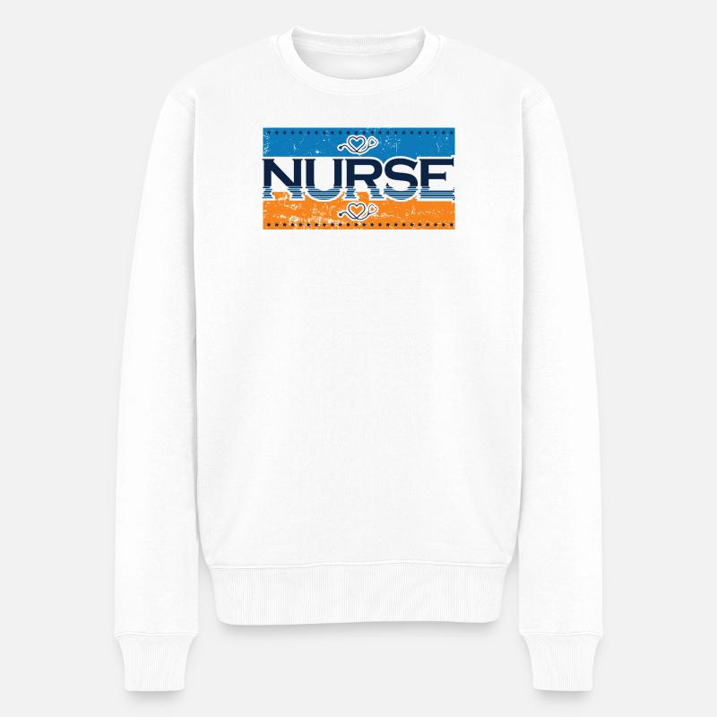 Nurse - Männer Premium Bio Pullover - Weiß