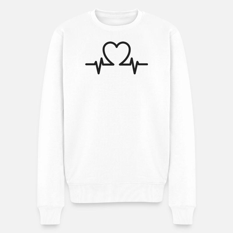 Emblème Pulse Heartline - Pull Premium bio Homme - blanc
