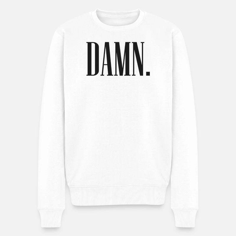 DAMN. - Männer Premium Bio Pullover - Weiß