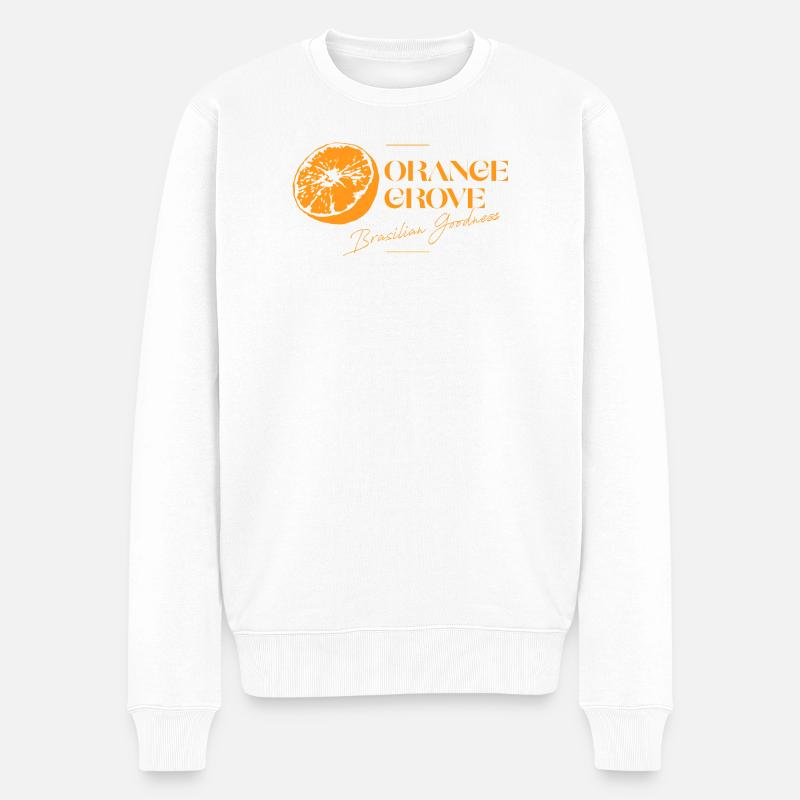 Illustration de tranche d’agrumes brésilienne - Pull Premium bio Homme - blanc