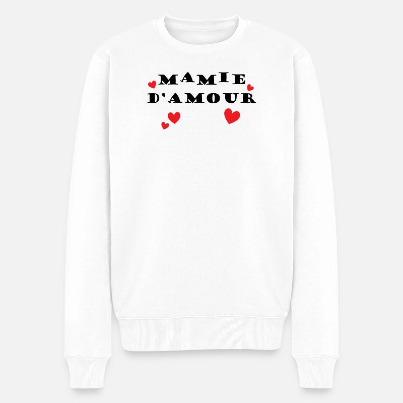 Oma der Liebe - Männer Premium Bio Pullover - Weiß