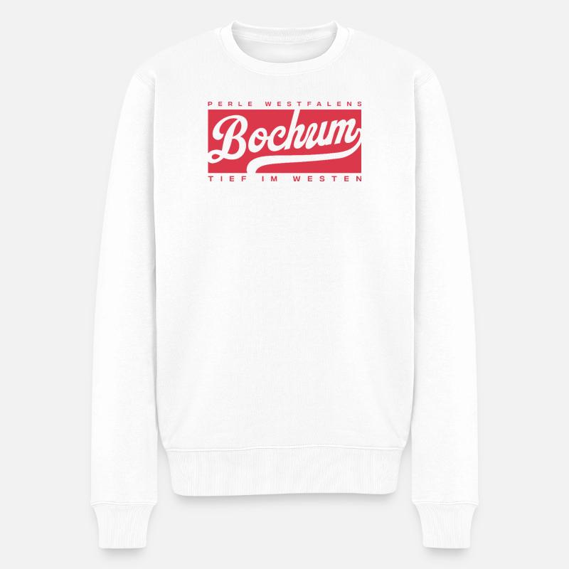 Bochum Retro Schriftzug - Männer Premium Bio Pullover - Weiß