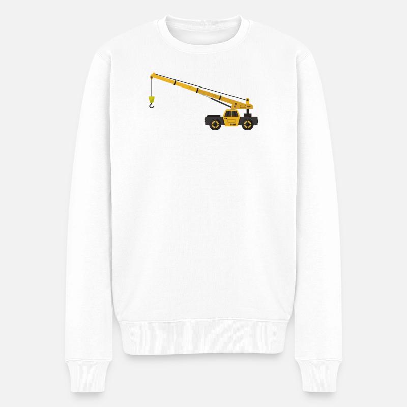 Kranich - Männer Premium Bio Pullover - Weiß