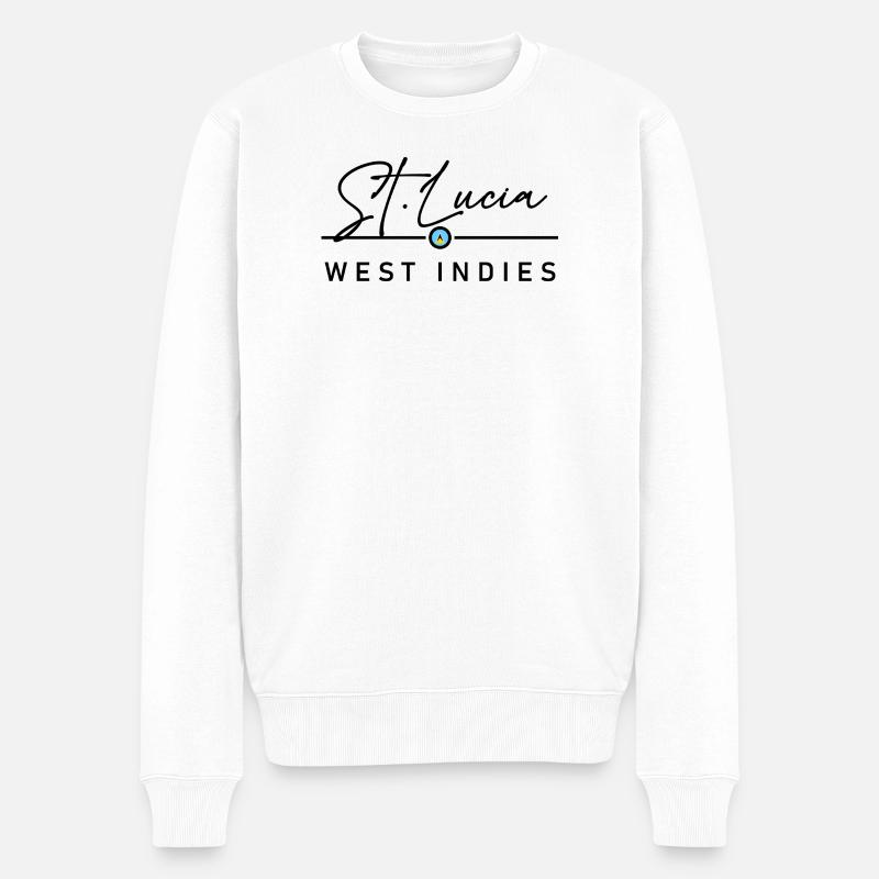 St. Lucia - West Indies - Karibik - Männer Premium Bio Pullover - Weiß