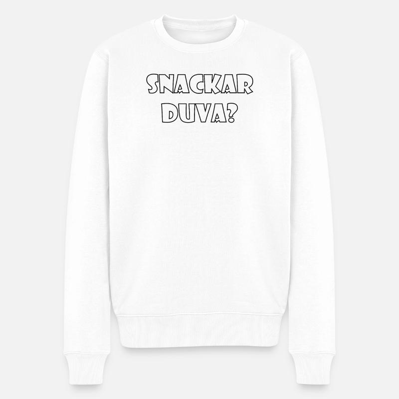 Talking Duva – Göteborg-Humor - Männer Premium Bio Pullover - Weiß