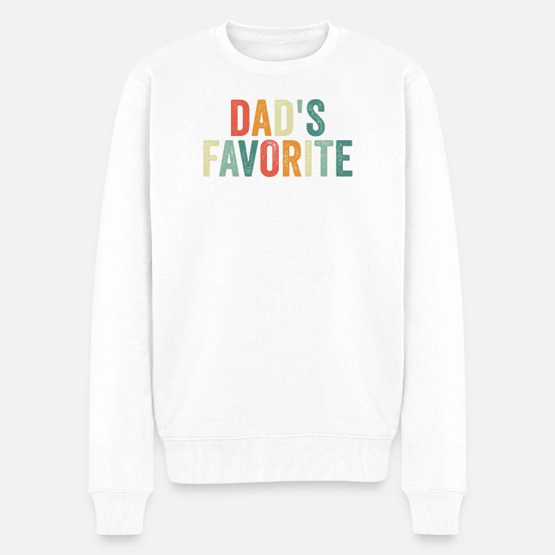 Lieblingskind Lustiger Papas Lieblings - Männer Premium Bio Pullover - Weiß