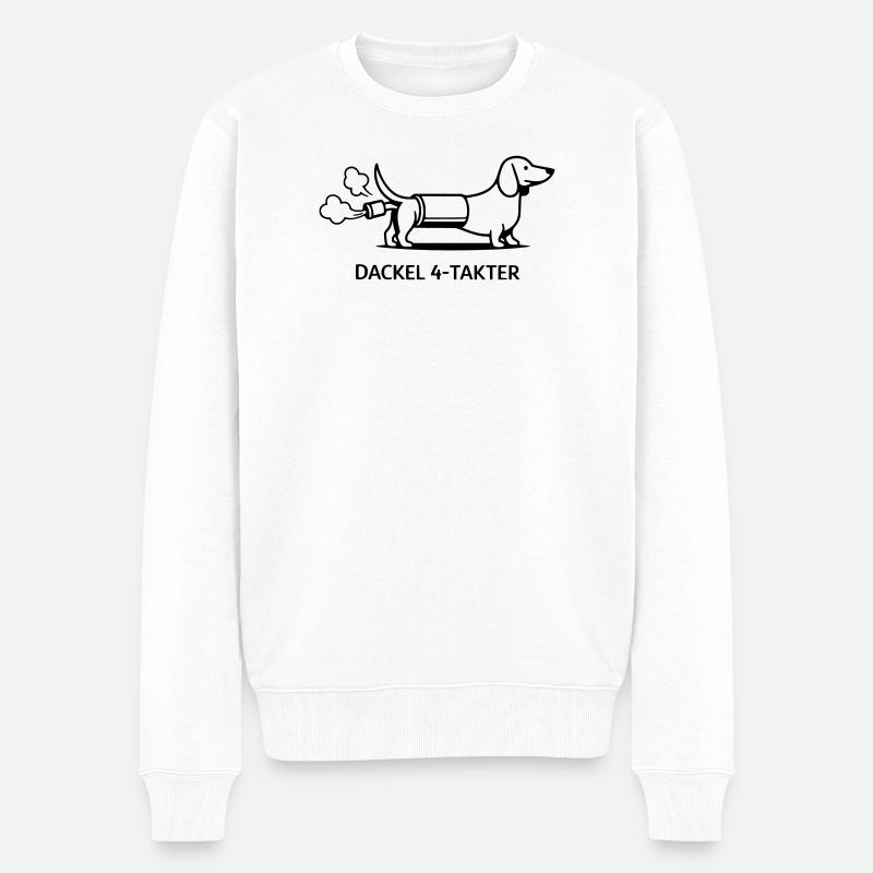 dackel viertakter gassi - Männer Premium Bio Pullover - Weiß