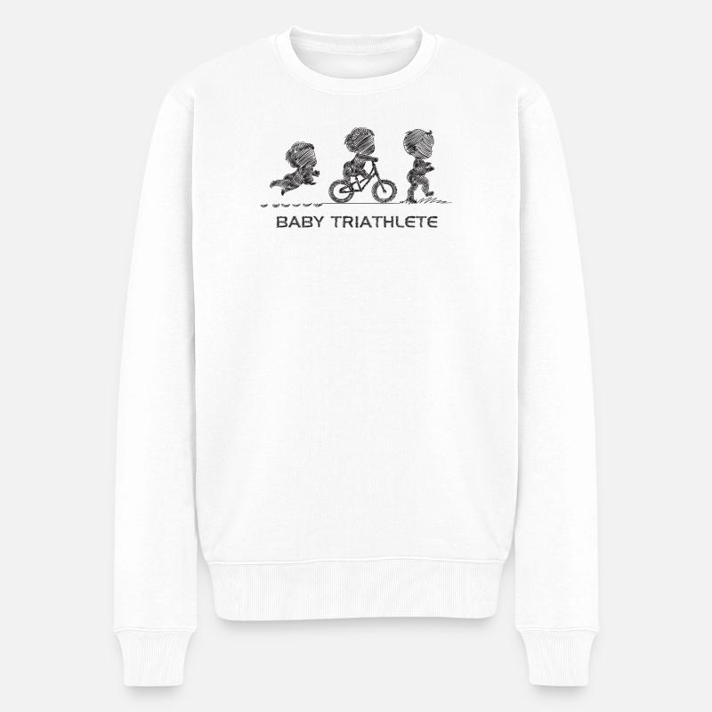 Petit Triathlète En Herbe - Pull Premium bio Homme - blanc