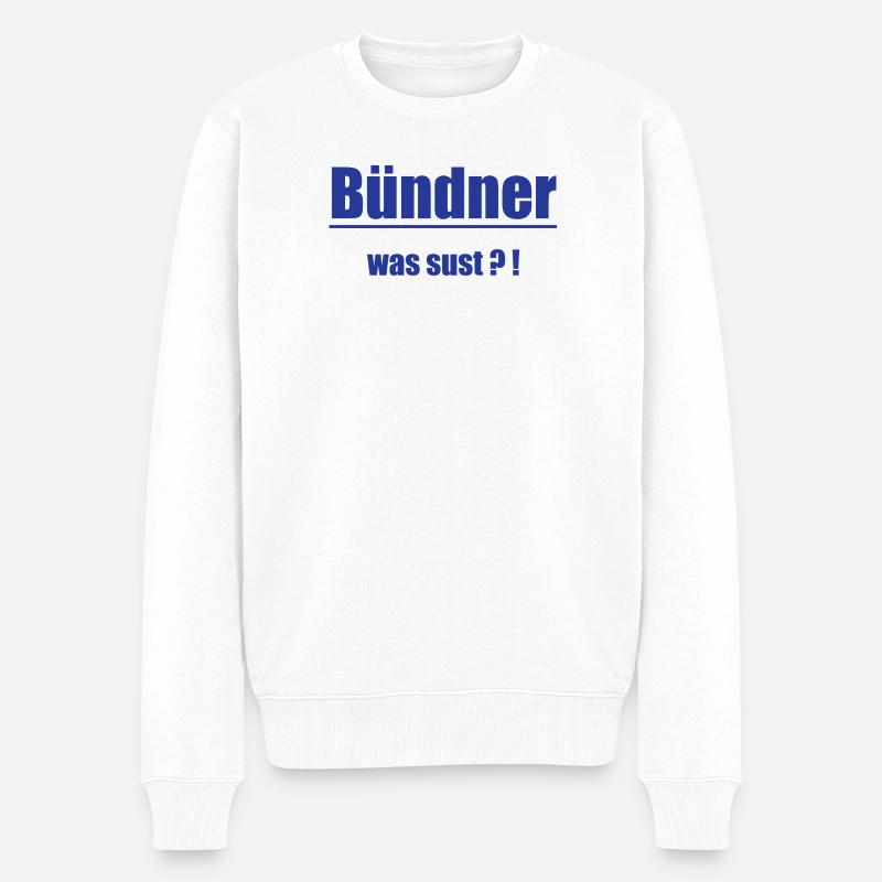 Bündner Was Sust?! - Männer Premium Bio Pullover - Weiß