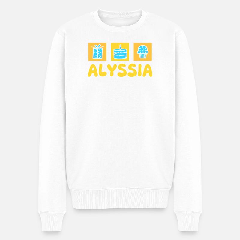 Alyssia - Männer Premium Bio Pullover - Weiß