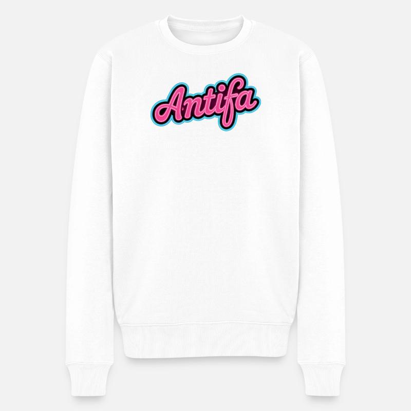 Antifa – Antifaschistisches Merch - Männer Premium Bio Pullover - Weiß