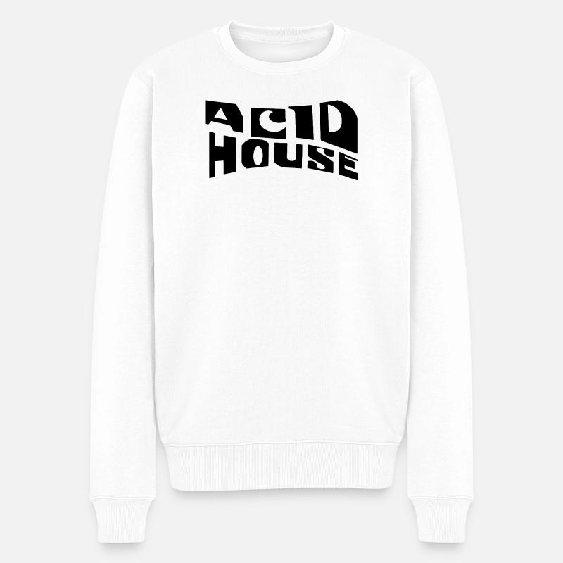 Acid House Musik-Logo-Design - Männer Premium Bio Pullover - Weiß