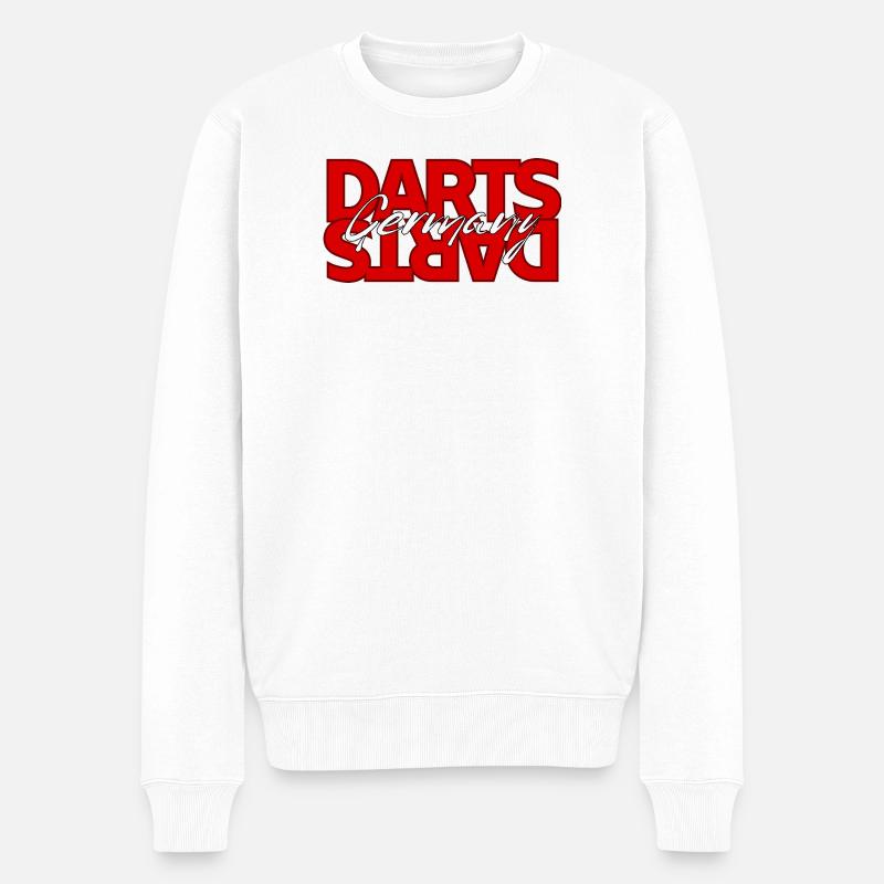 Darts Deutschland Logo - Männer Premium Bio Pullover - Weiß