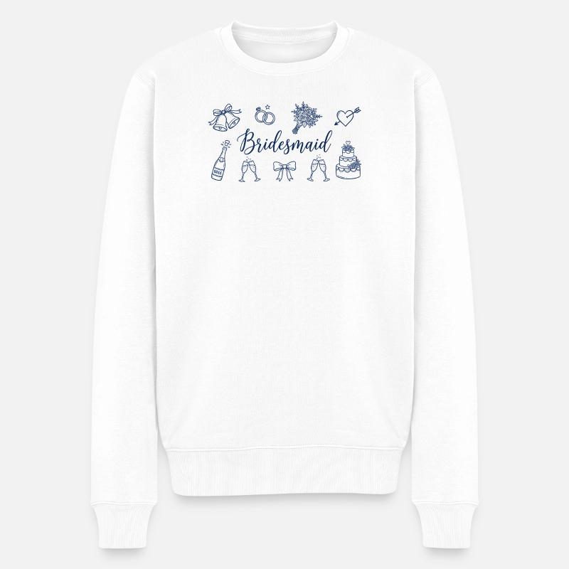 Hochzeit der Brautjungfern Brautgesellschaft Bow - Männer Premium Bio Pullover - Weiß