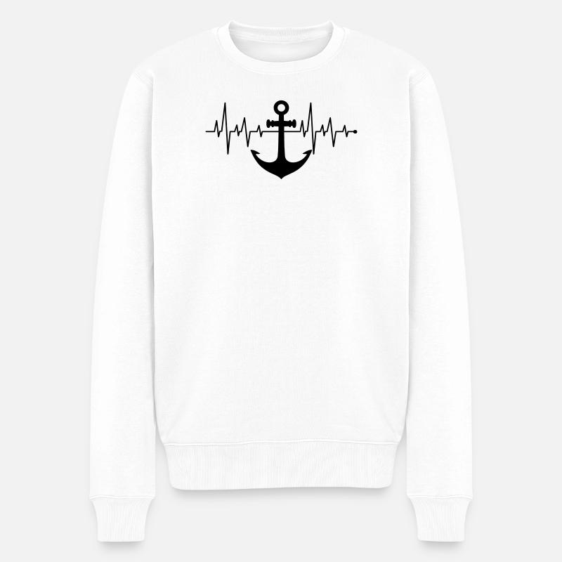 Anker  - Männer Premium Bio Pullover - Weiß