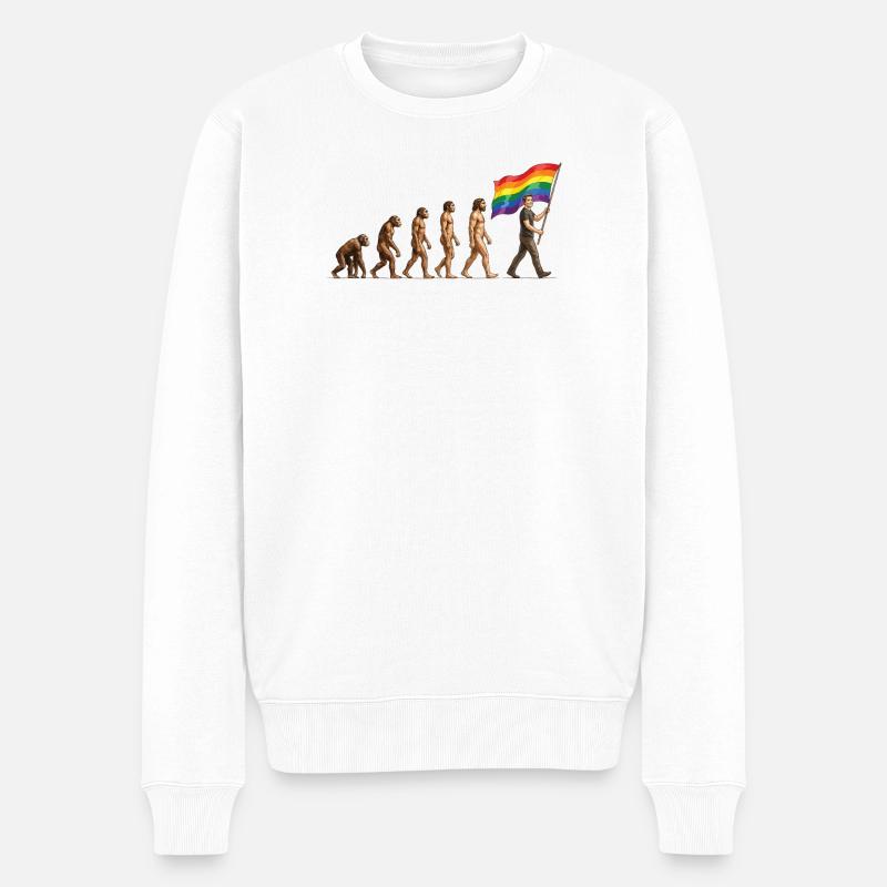 LGBTQ-Pride-Monat – Pride-Entwicklung - Männer Premium Bio Pullover - Weiß