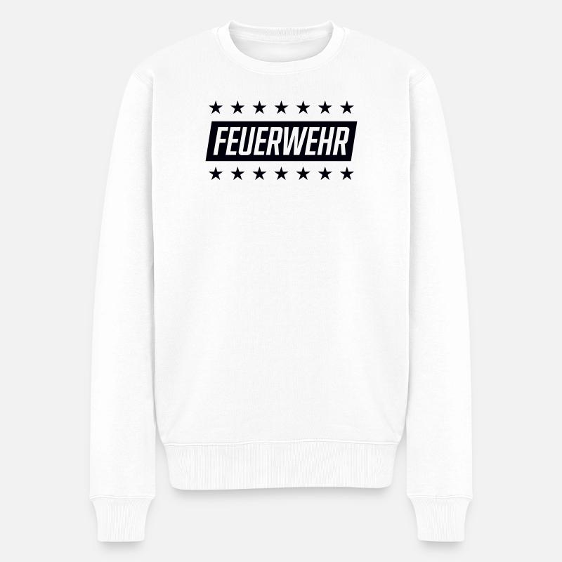Feuerwehr Emblem Sternenrand - Männer Premium Bio Pullover - Weiß