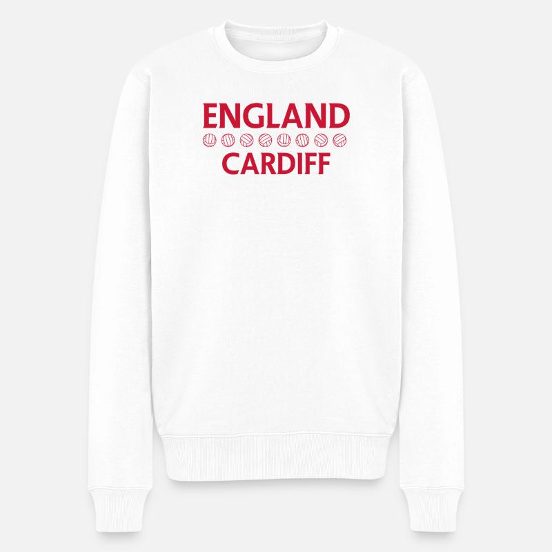 Blason de football d’Angleterre Cardiff - Pull Premium bio Homme - blanc