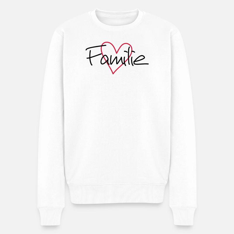 Famille coeur amour communauté cohésion - Pull Premium bio Homme - blanc