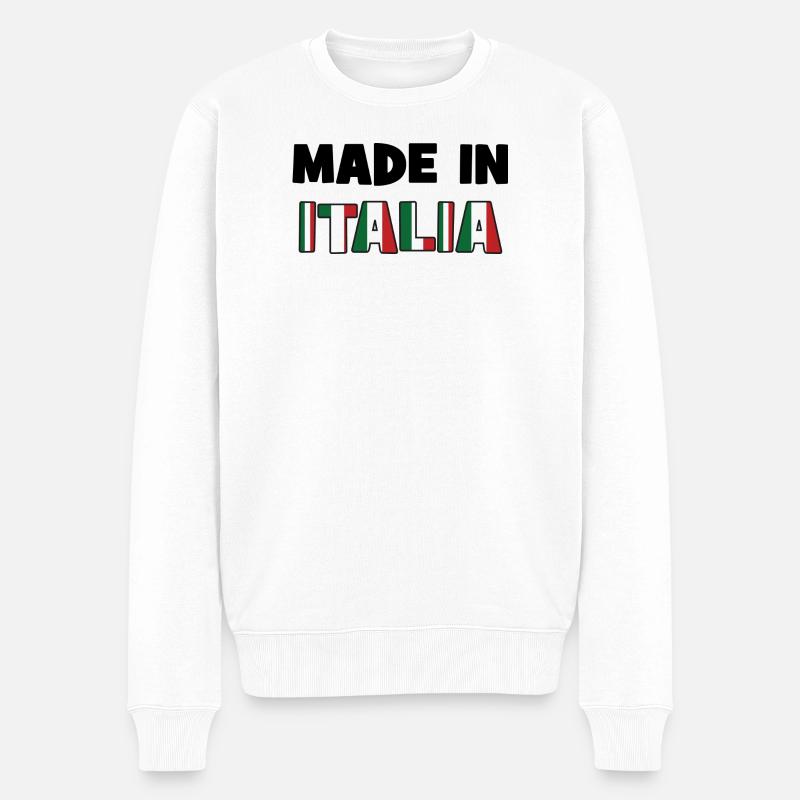 Made in Italy! - Männer Premium Bio Pullover - Weiß