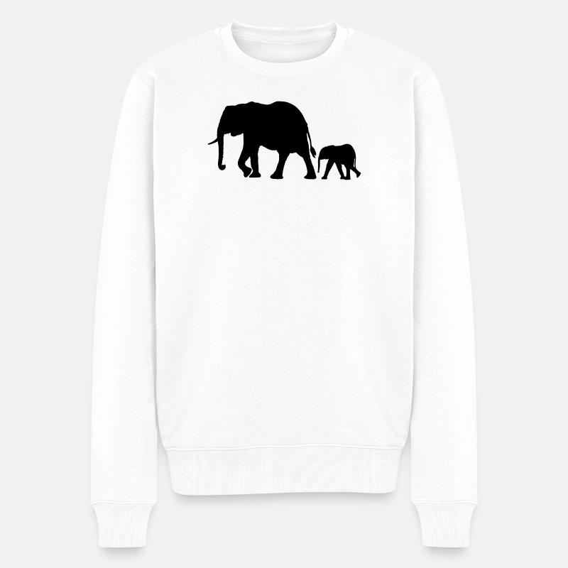 Eléphants - Pull Premium bio Homme - blanc