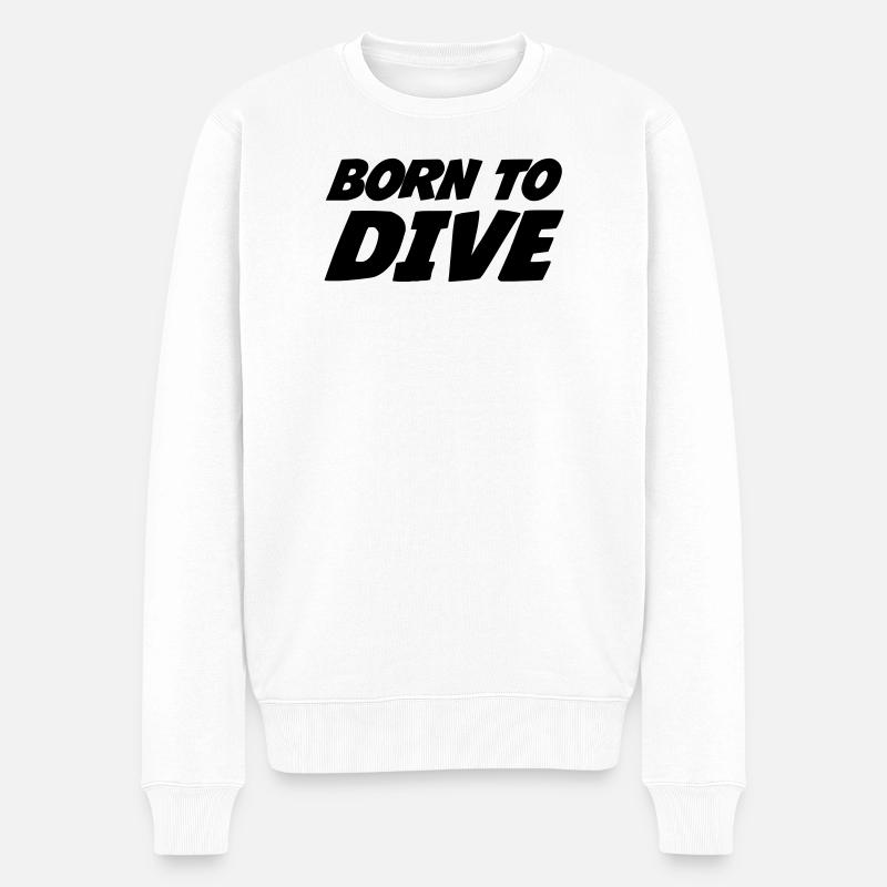Born to dive - Männer Premium Bio Pullover - Weiß