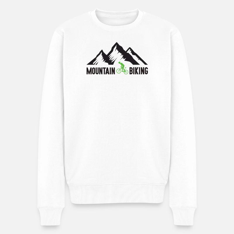 Mountainbiken - Männer Premium Bio Pullover - Weiß