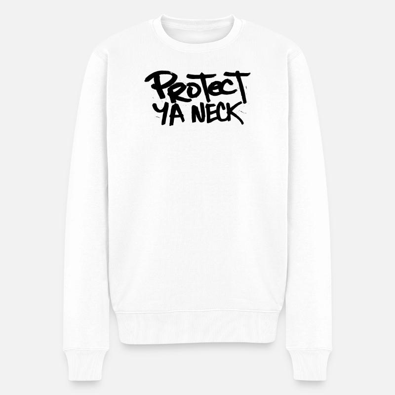 Portect YA Neck Schutz Nacken Hip Hop Graffiti Rap - Männer Premium Bio Pullover - Weiß