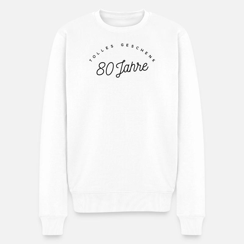 Tolles Geschenk 80 Jahre  - Männer Premium Bio Pullover - Weiß