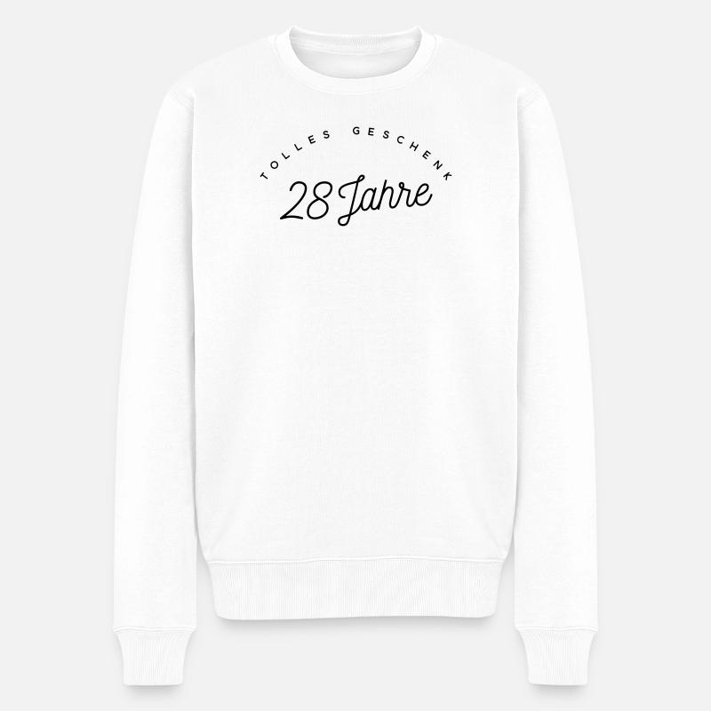 Tolles Geschenk 28 Jahre  - Männer Premium Bio Pullover - Weiß