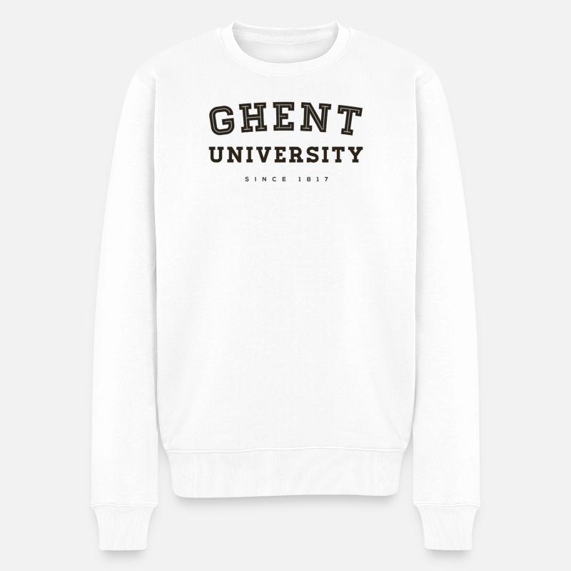 Universität Gent - Männer Premium Bio Pullover - Weiß