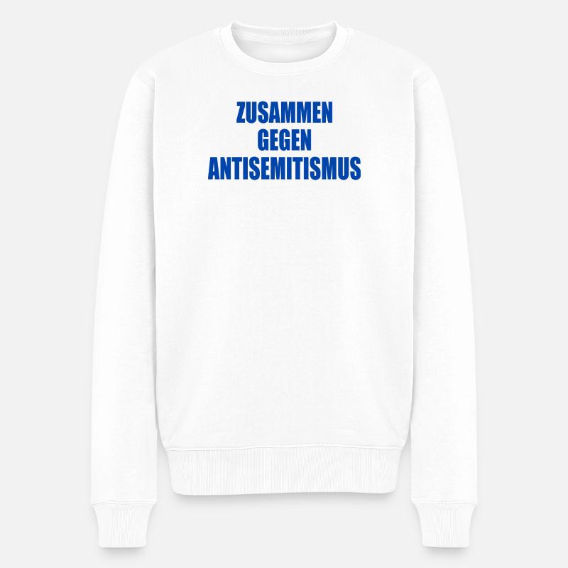 zusammen gegen antisemitismus - Männer Premium Bio Pullover - Weiß