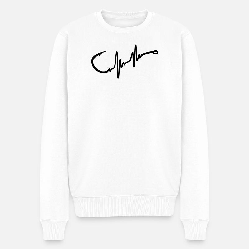 Hameçon Heartbeat - Pull Premium bio Homme - blanc