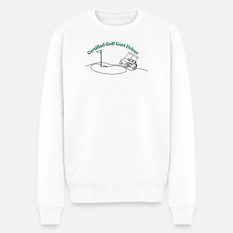 Chauffeur de voiturette de golf certifié - Pull Premium bio Homme - blanc