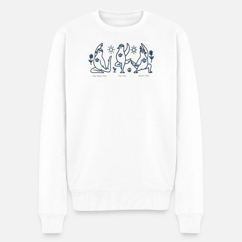 Trois Pingouins en Yoga Boho Peace - Pull Premium bio Homme - blanc